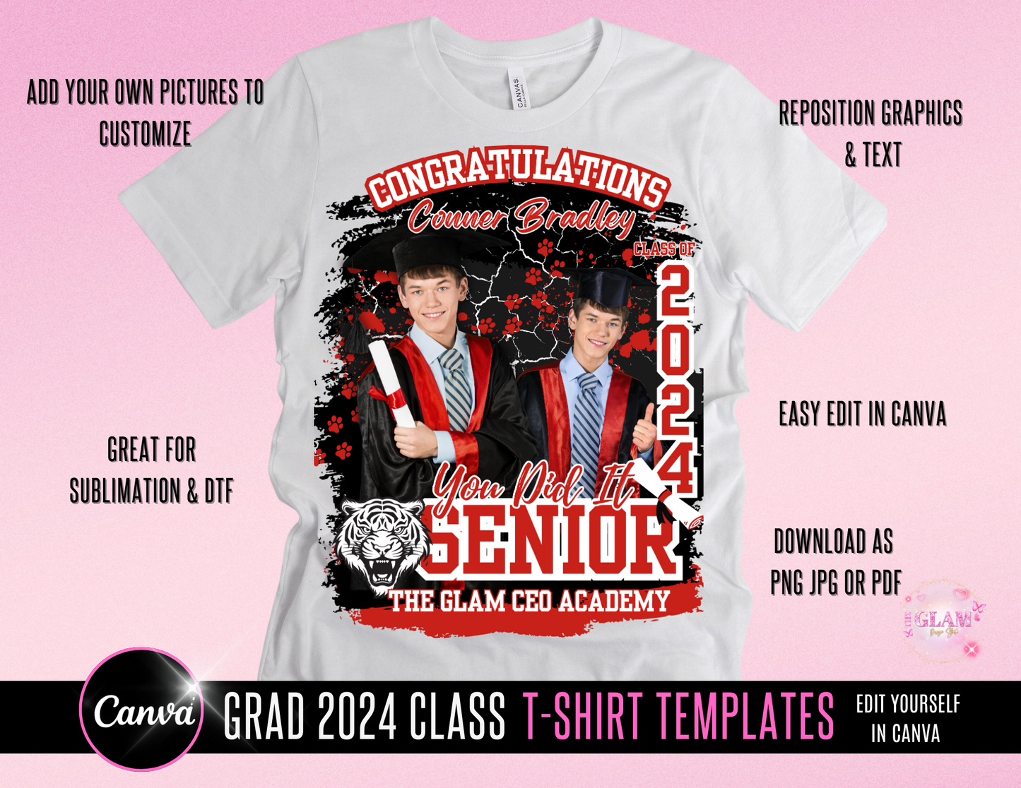 2025 Graduation T-Shirt Editable Templates Digital File