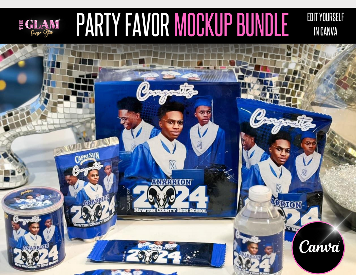 2025 Graduation Party Favor Editable Template Bundle Digital File