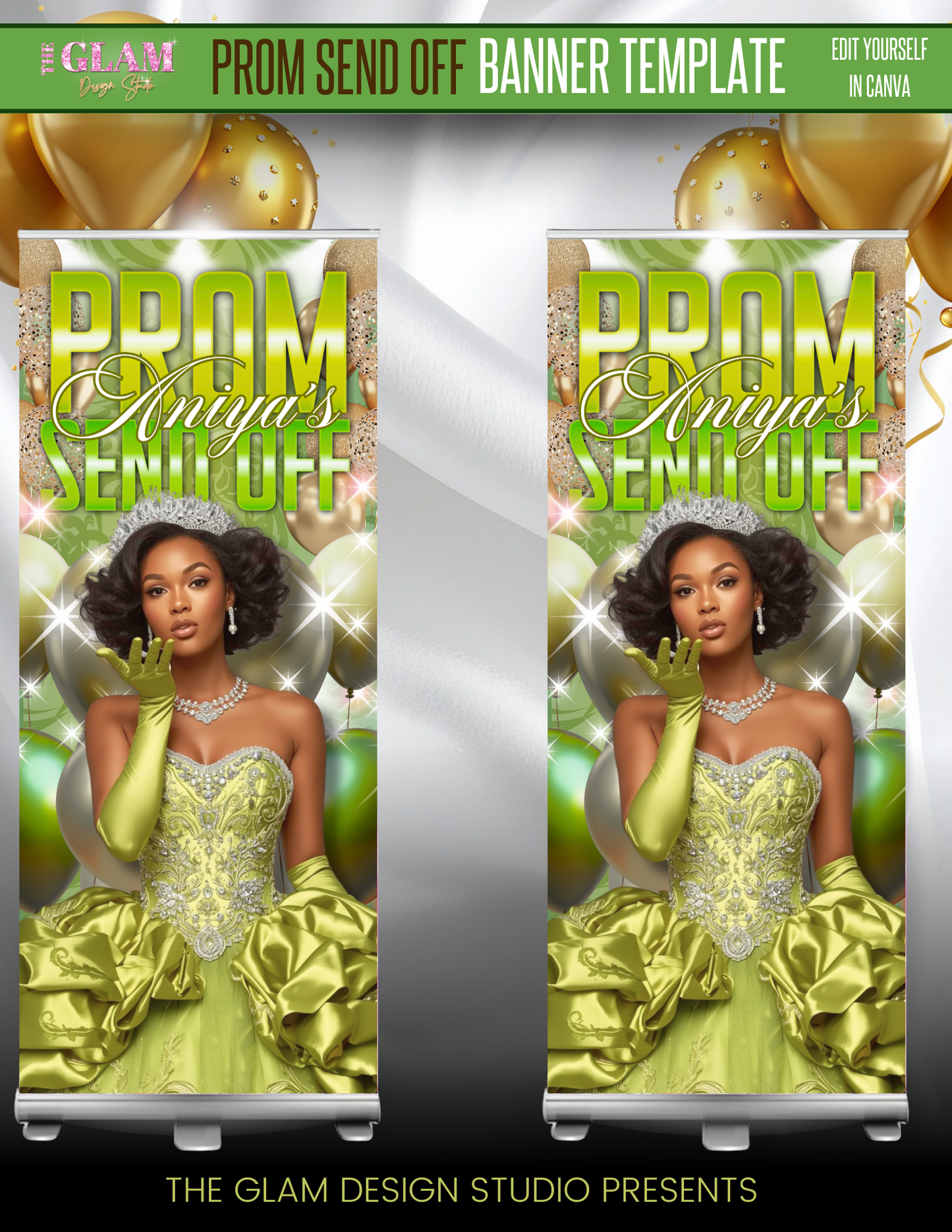 Prom Send Off Banner Template | Editable Canva Banner for Crafters, Beginners & DIY Party Decor