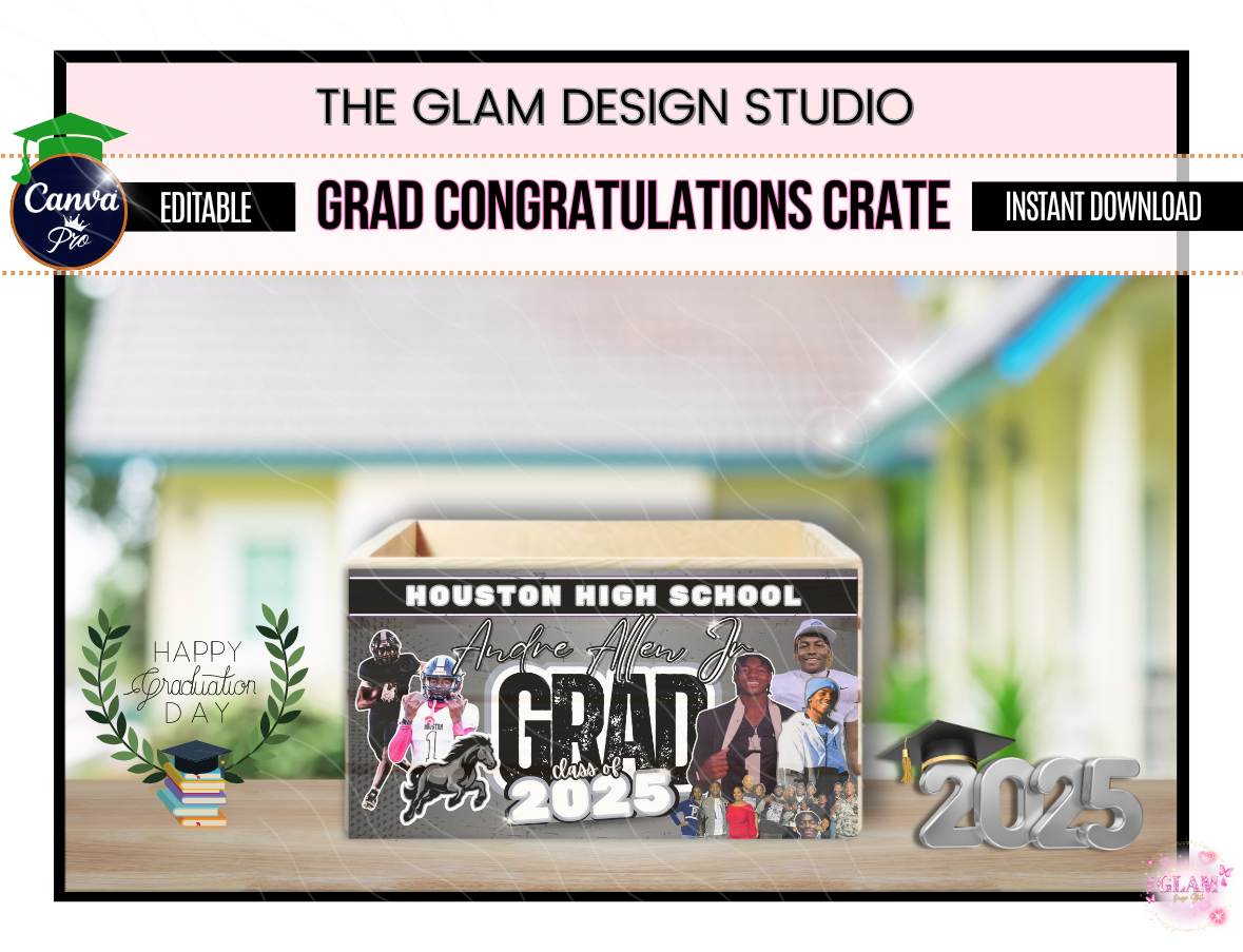 Grad Crate Canva Editable Templates (Video Tutorial included)