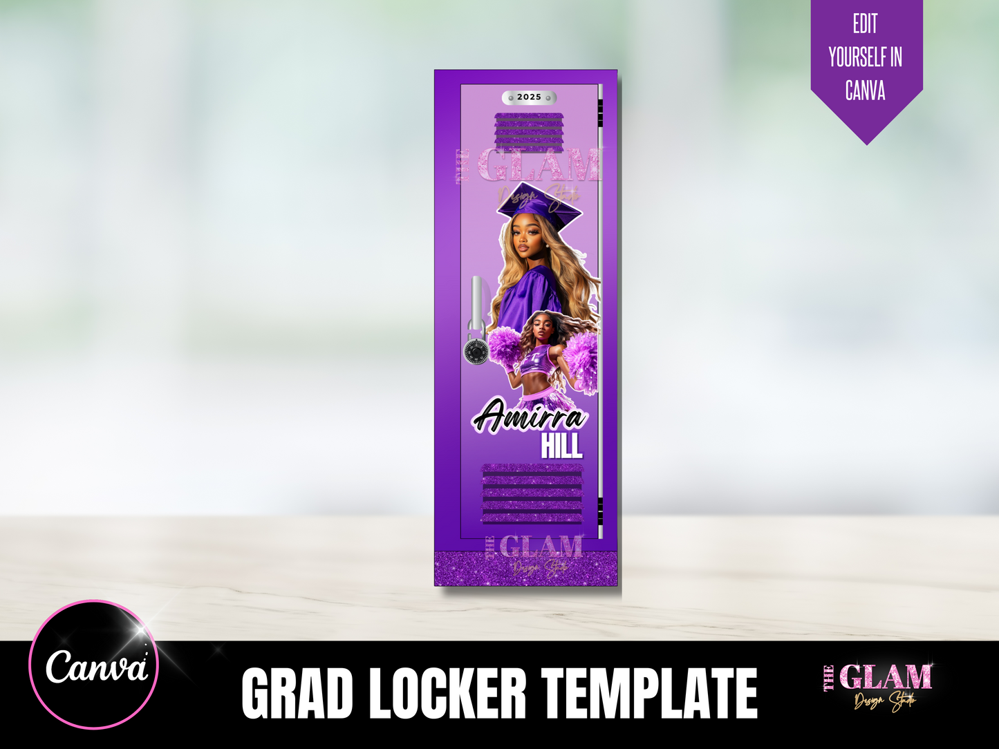 Grad Locker Digital Canva Template