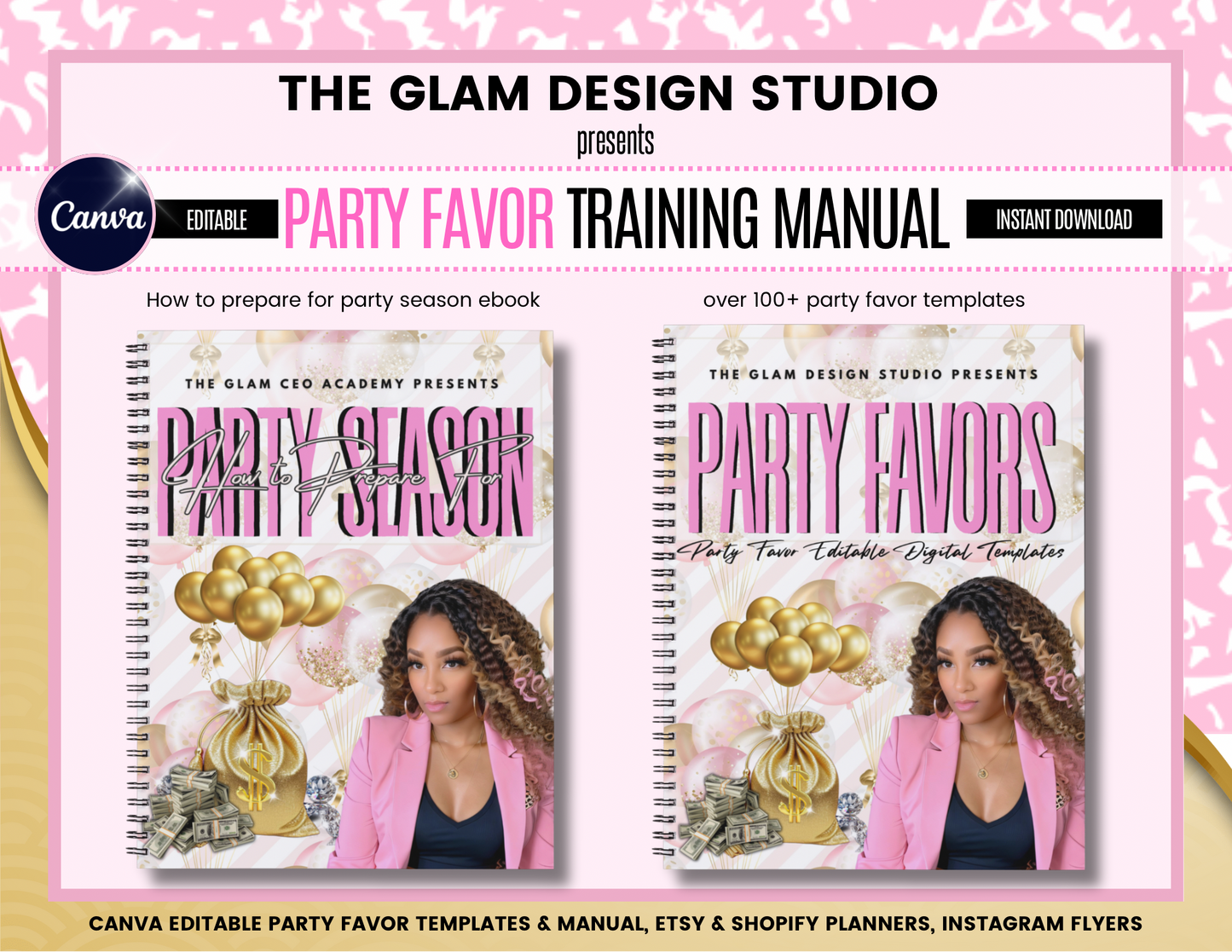 Mega Birthday Party Favor Editable Digital Product Templates & Training Manual