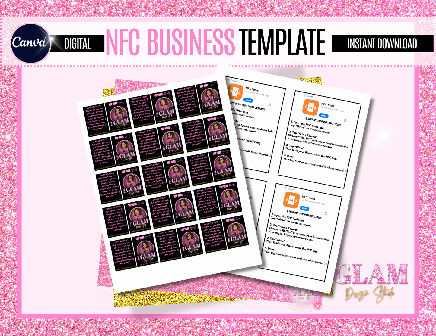 Editable NFC Tag Templates for Small Business | Canva Designs