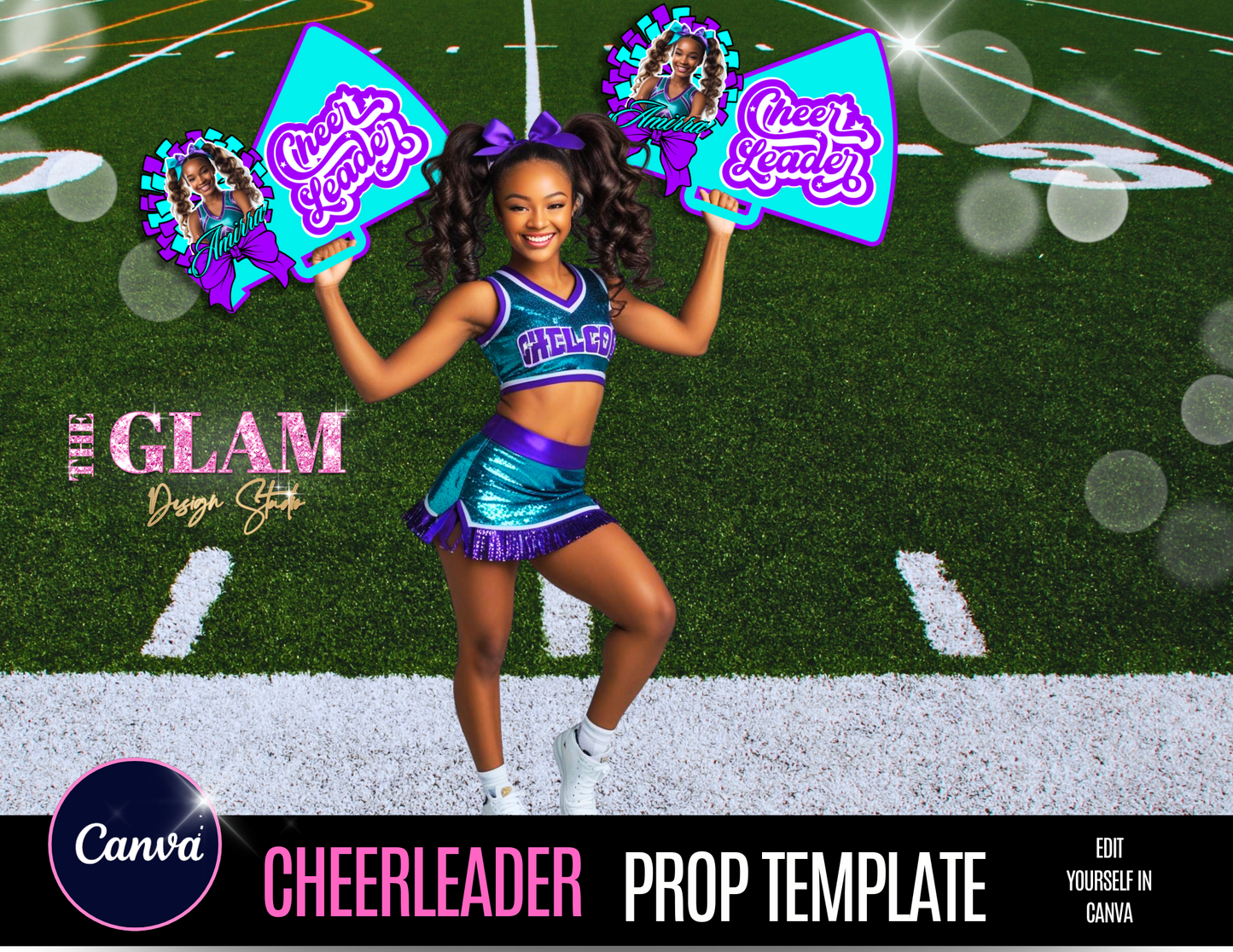 ✨ 2026 Cheerleader Prop Bundle – 6 Colors | Editable Canva Templates for Crafters & Yard Signs