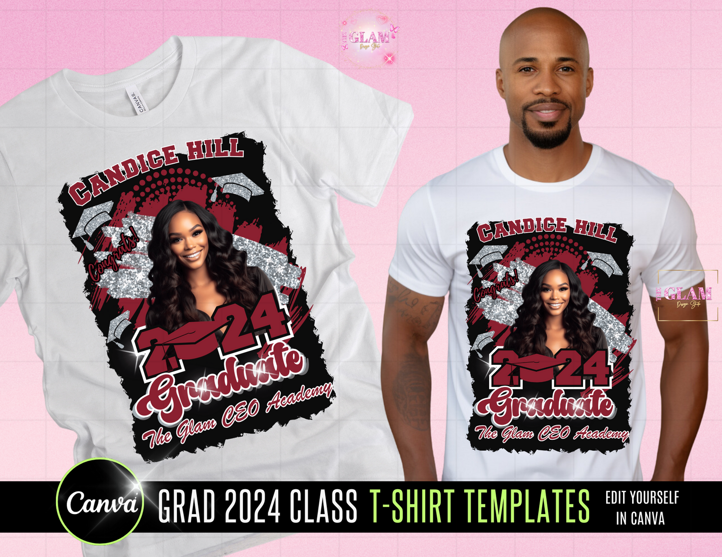 2025 Graduation Editable (15) Mockups for T-Shirts, Stole, Pillows & More