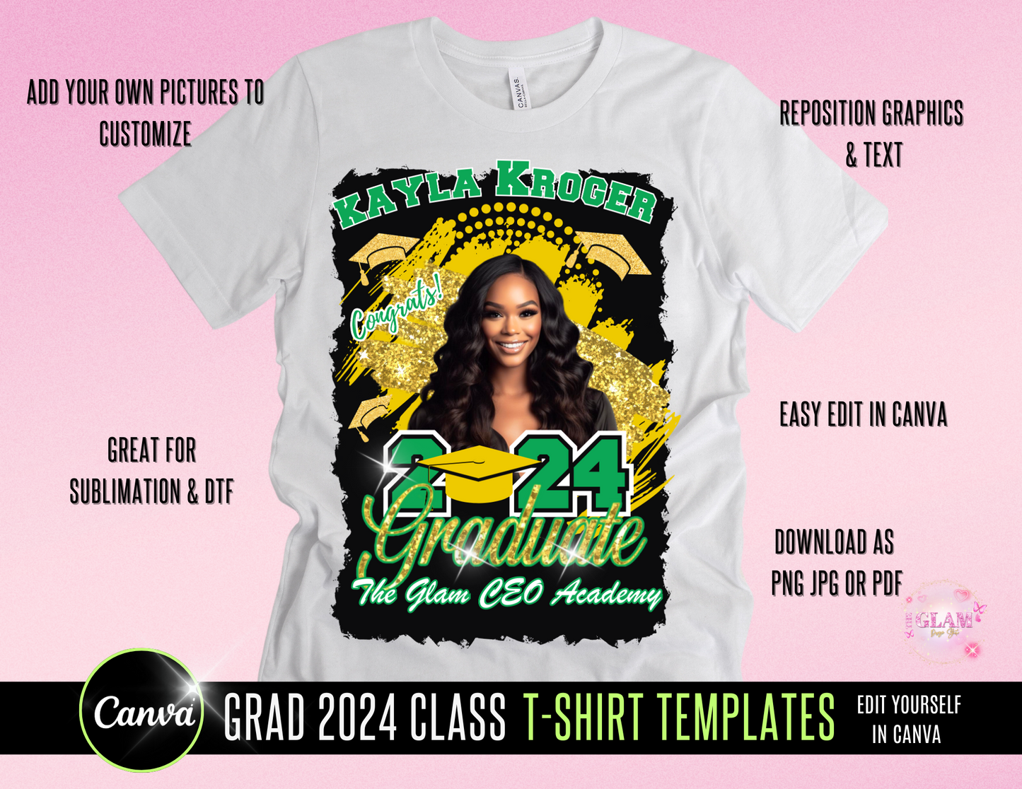 2025 Graduation Editable (15) Mockups for T-Shirts, Stole, Pillows & More