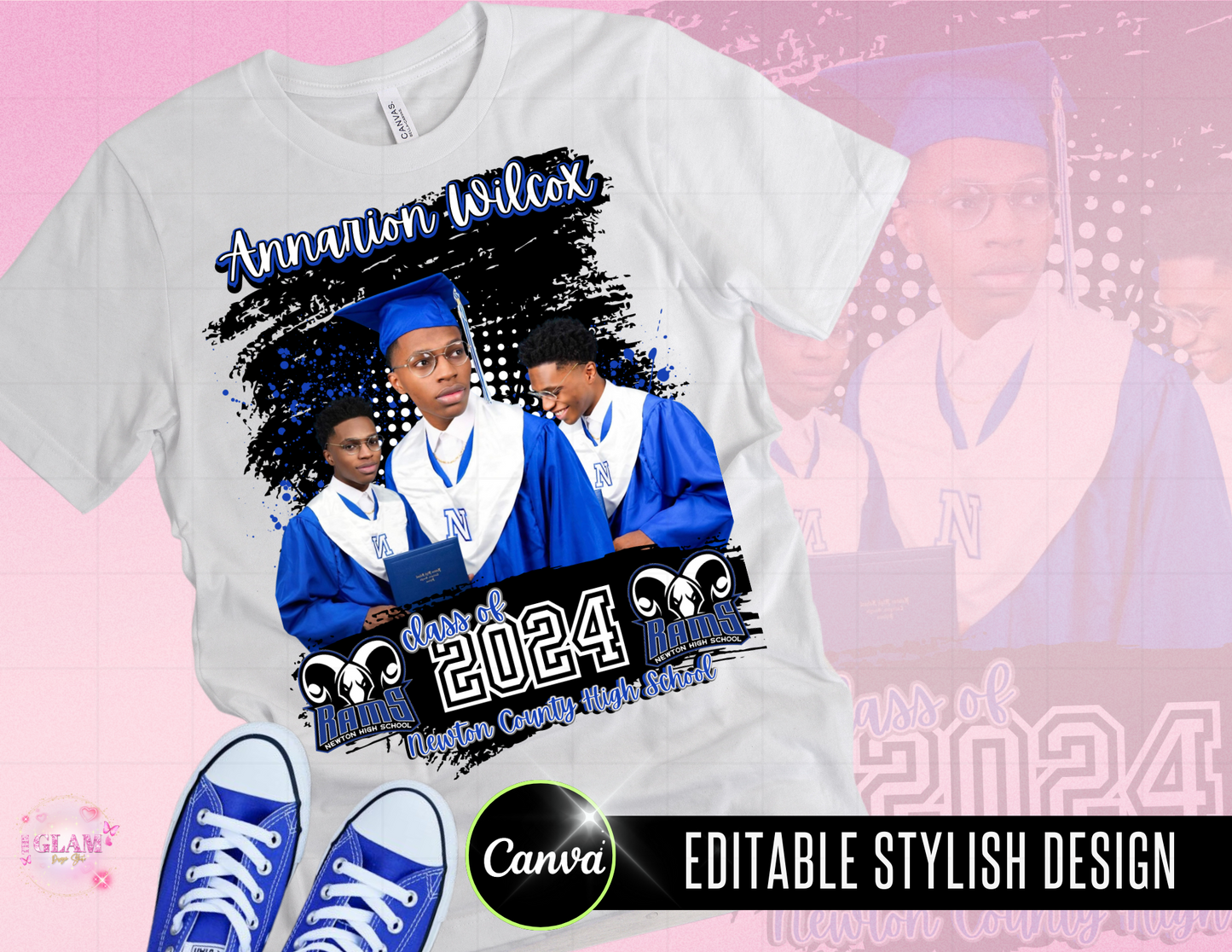 2025 Graduation Editable (15) Mockups for T-Shirts, Stole, Pillows & More
