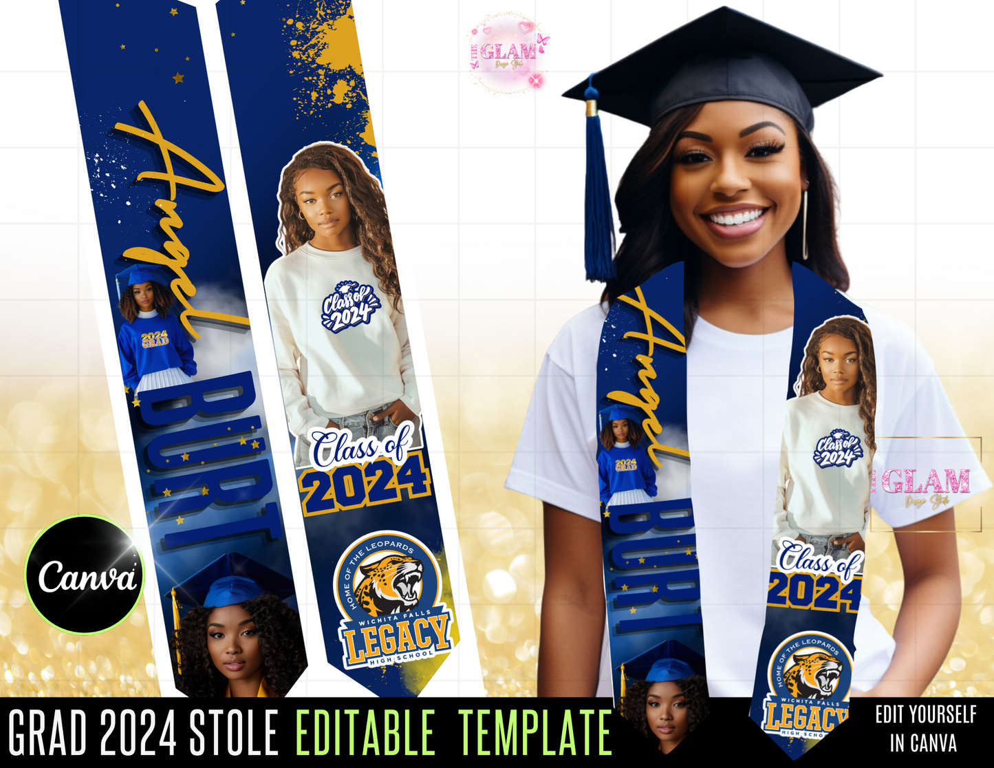 2025 Graduation Editable (15) Mockups for T-Shirts, Stole, Pillows & More