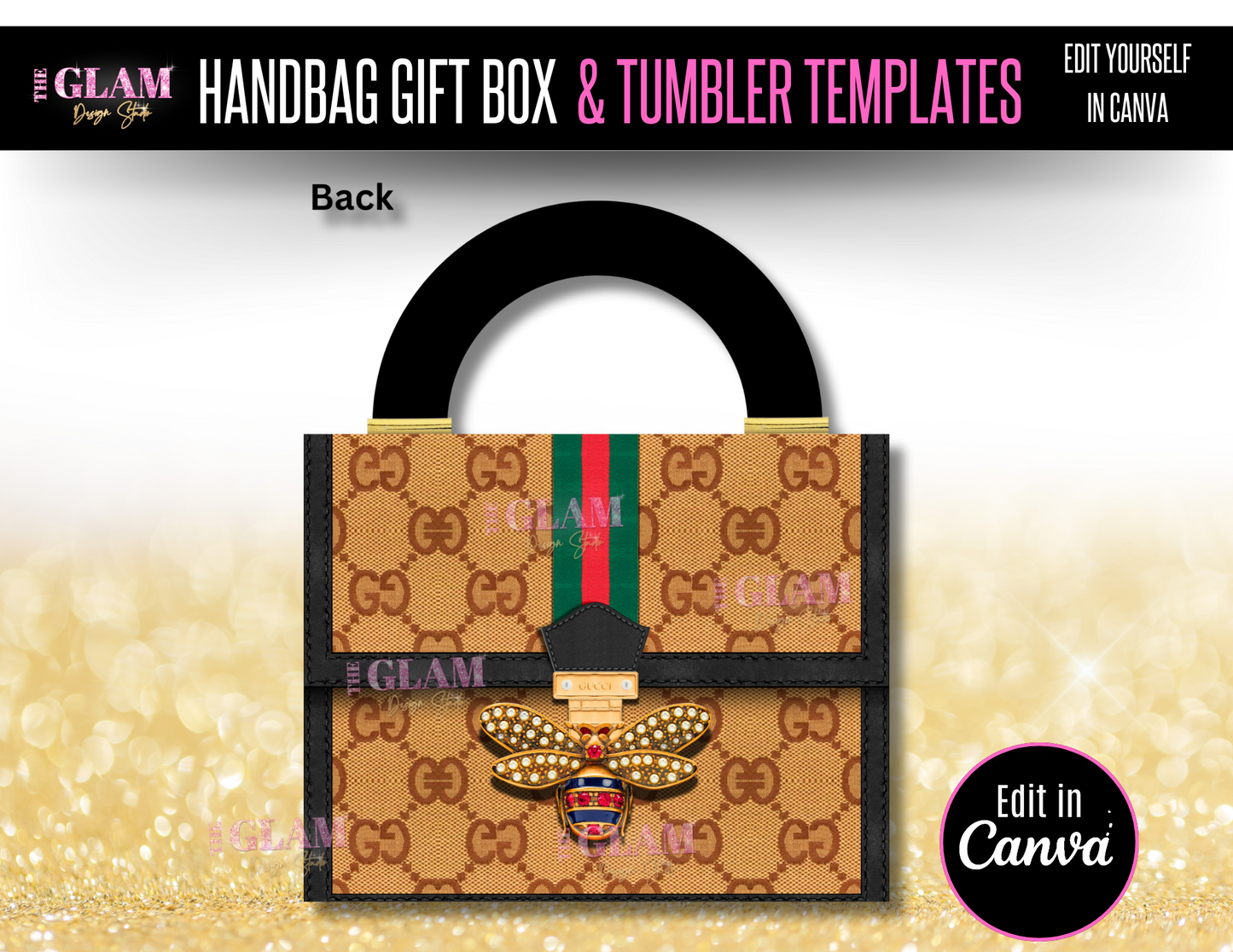 Handbag Gift Box Template Bundle Purse Template, DIY Purse Template, Designer Handbag Gift Box, Canva Template, PNG File, Vending Machine