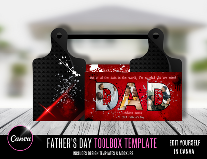 Father’s Day Toolbox Editable Canva Templates (Digital Product)