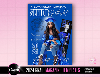 2024 Graduation Magazine Editable Template Bundle Digital File