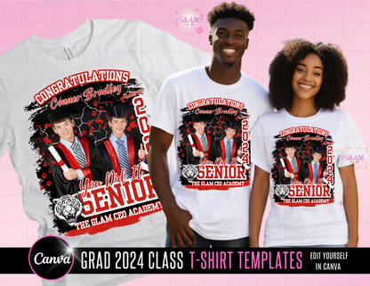 2024 Graduation T-Shirt Editable Templates Digital File