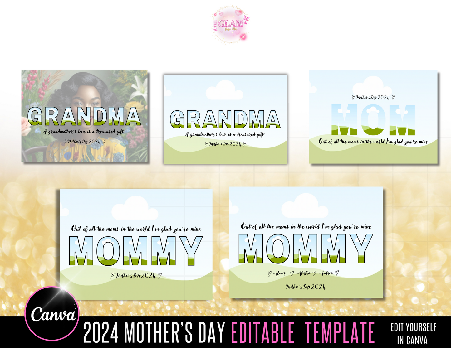 Mother’s Day Gift Template, Canva Editable Templates (Digital Download)