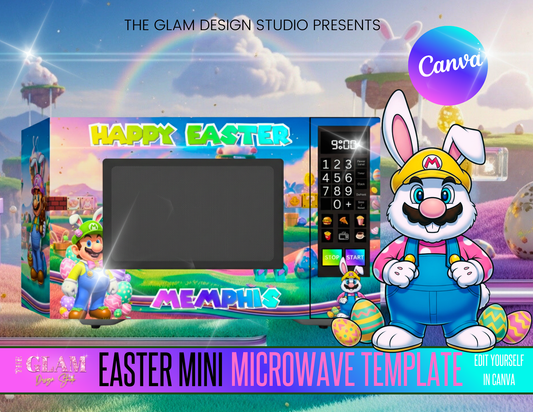 Easter Mini Microwave Template 11x8.5 – Viral Easter Treat Box Canva Editable Digital Download for Crafters