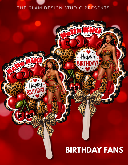 Custom Red Cheetah Birthday Party Favors Templates| Hello Kitty Girl Bundle