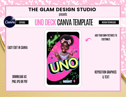 Uno Deck Digital, Canva Editable Templates, 55 Card Templates Included