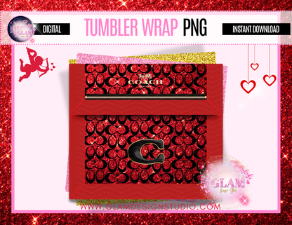 Red Coach Tumbler Wrap Digital PNG