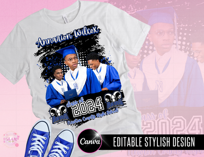 2024 Graduation T-Shirt Editable Templates Digital File