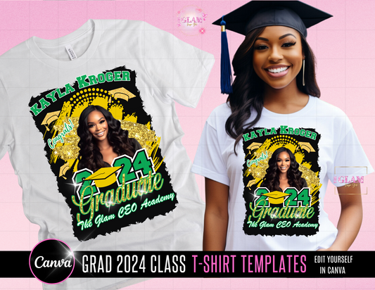 2024 Graduation T-Shirt Editable Templates Digital File