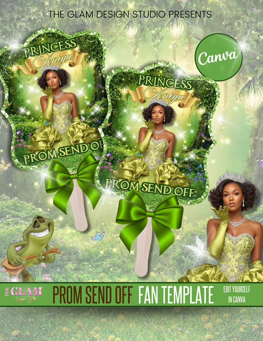 Prom Send Off Fan Template | Editable Canva Hand Fan for Crafters, Beginners & Mompreneurs