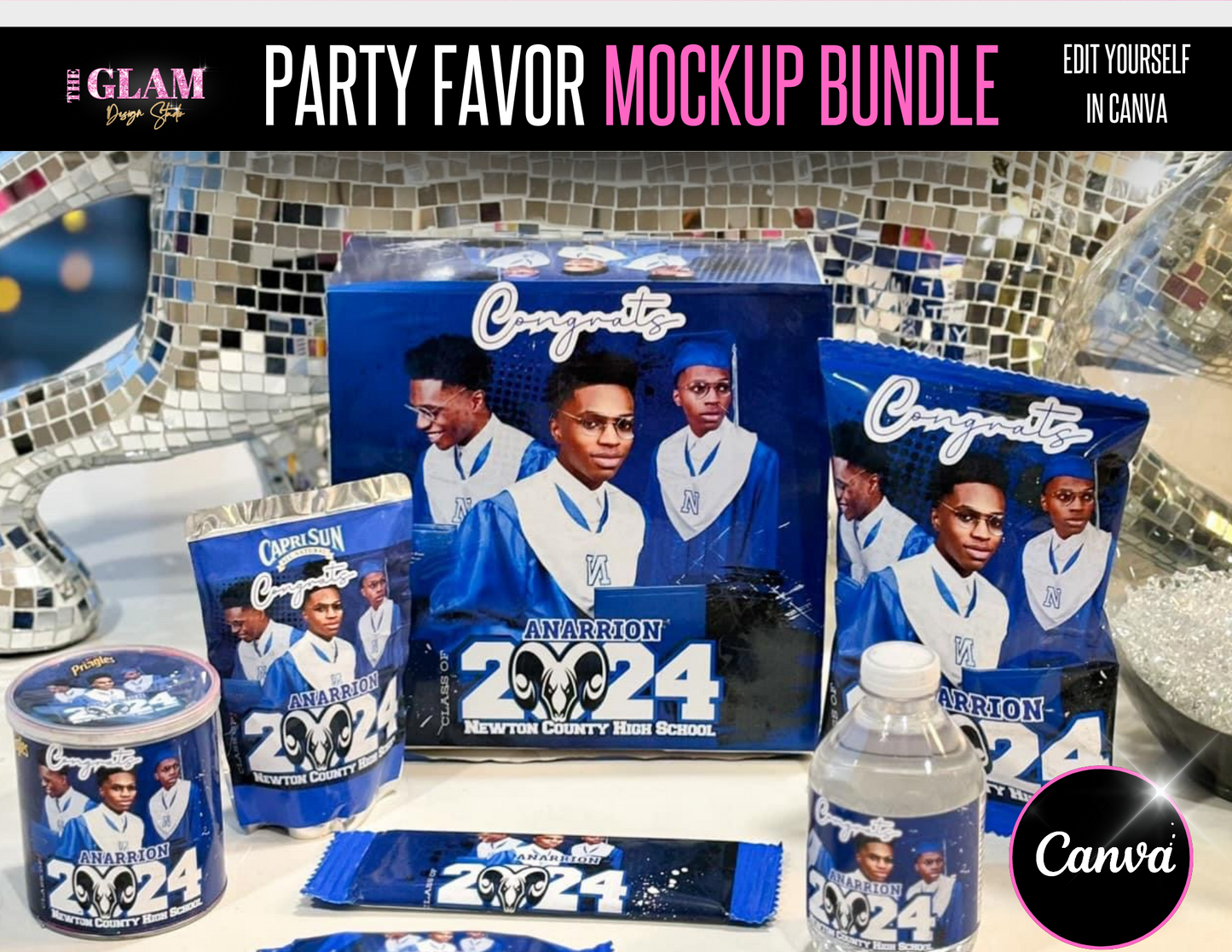 2024 Graduation Party Favor Editable Template Bundle Digital File