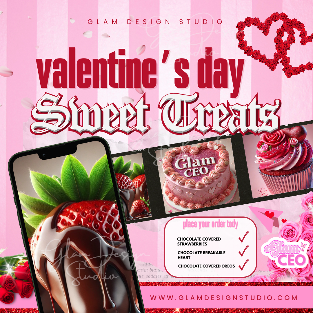 Instagram Promo Flyer 2 Editable Canva Template, Valentines Day