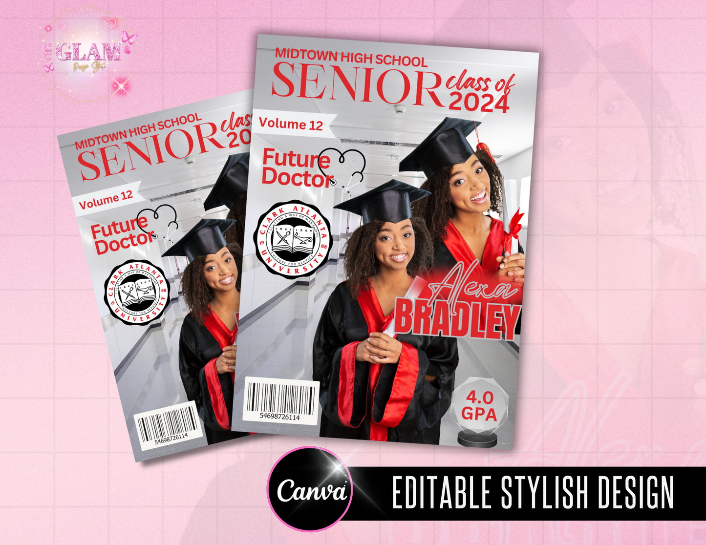 2024 Graduation Magazine Editable Template Bundle Digital File