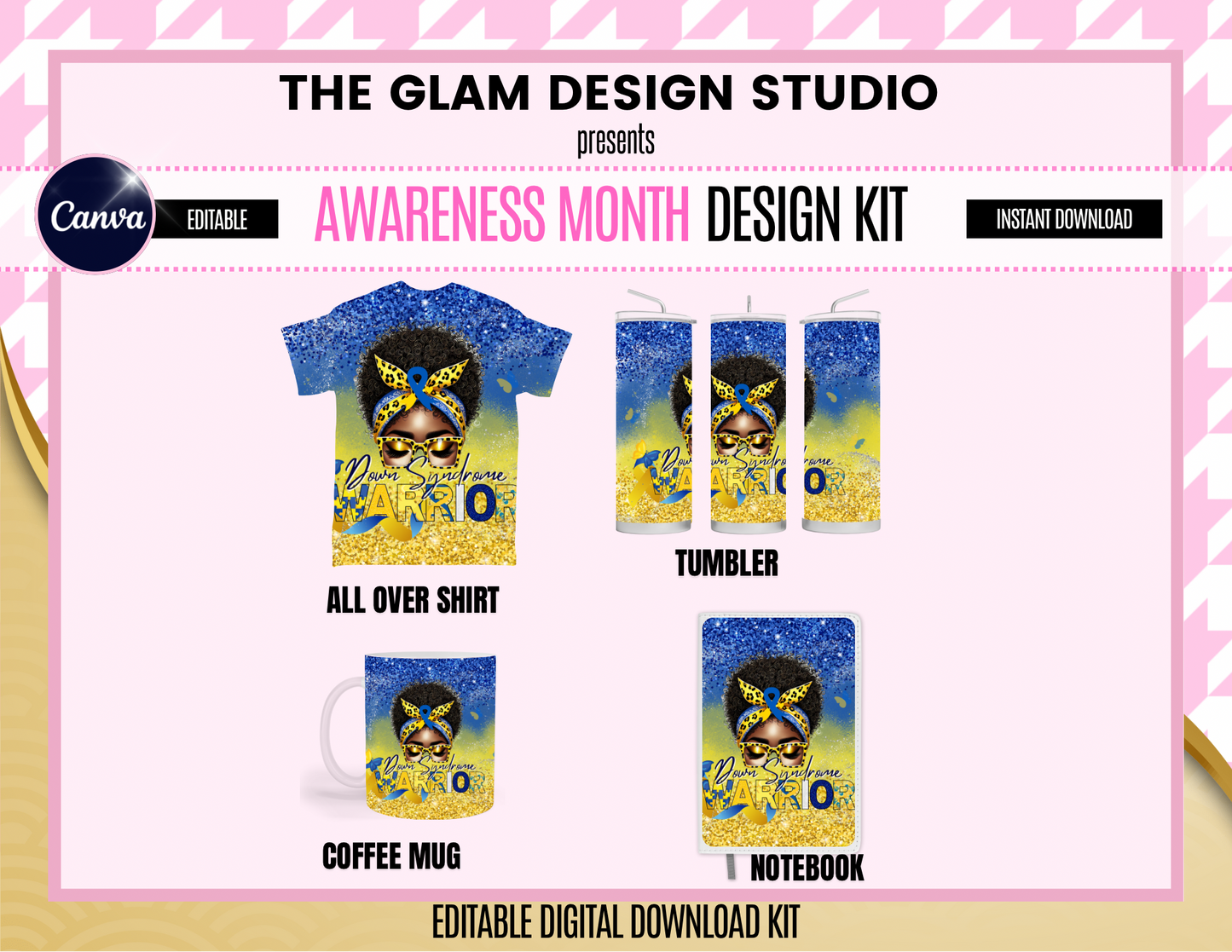 PLR & MRR Included (Digital Product) Canva Editable Awareness Bundle Kit