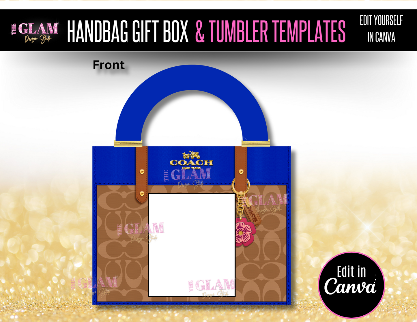 Handbag Gift Box Template Bundle Purse Template, DIY Purse Template, Designer Handbag Gift Box, Canva Template, PNG File, Vending Machine