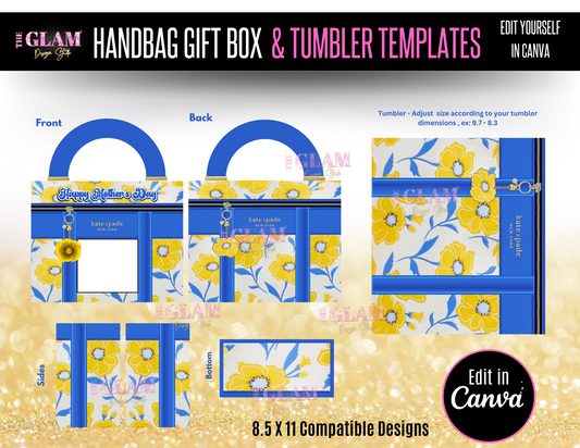 Handbag Gift Box Template Bundle Purse Template, DIY Purse Template, Designer Handbag Gift Box, Canva Template, PNG File, Vending Machine