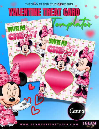 Luxe Valentine Treat Card Template Bundle | Canva Editable Heart Candy Box Holder Cards | Instant Download