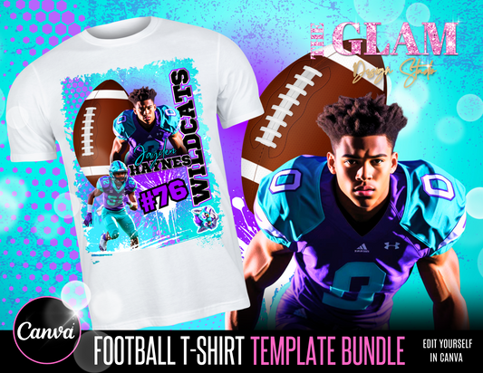 32 Editable Football T-Shirt Canva Templates with Mockup – Sports Shirt Designs for Crafters