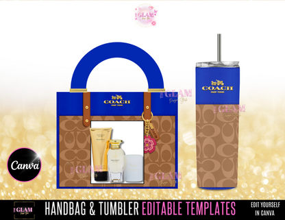 Handbag Gift Box Template Bundle Purse Template, DIY Purse Template, Designer Handbag Gift Box, Canva Template, PNG File, Vending Machine