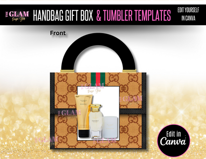 Handbag Gift Box Template Bundle Purse Template, DIY Purse Template, Designer Handbag Gift Box, Canva Template, PNG File, Vending Machine