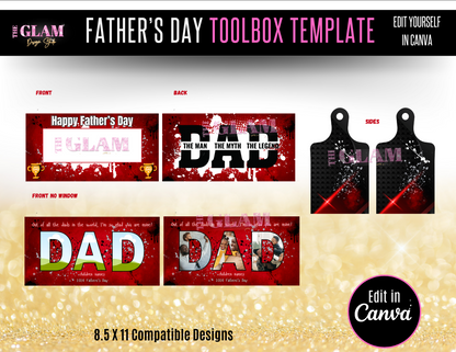 Father’s Day Toolbox Editable Canva Templates (Digital Product)