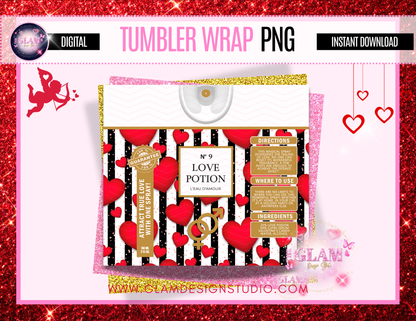 Love Potion Tumbler Wrap Digital PNG