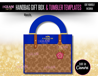 Handbag Gift Box Template Bundle Purse Template, DIY Purse Template, Designer Handbag Gift Box, Canva Template, PNG File, Vending Machine