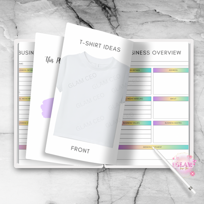 Digital Printable T-Shirt Business Planner