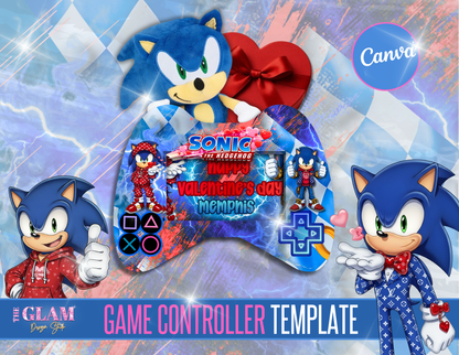 Valentine Game Controller Template Bundle | Sonic, Spiderman, Fortnite, Minecraft, Mario & Roblox | Editable Canva Party Favors