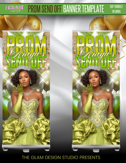 Prom Send Off Banner Template | Editable Canva Banner for Crafters, Beginners & DIY Party Decor