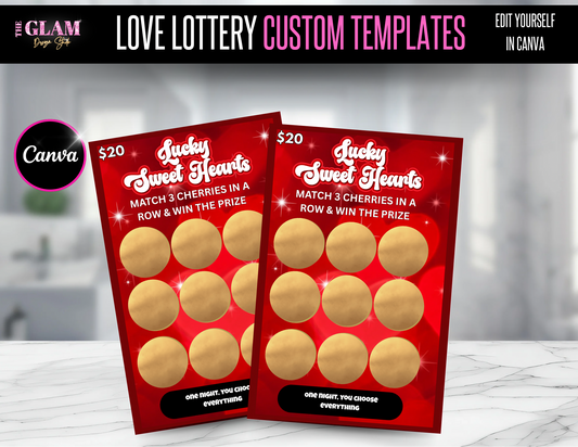 Love Scratch-Off Game Template | Valentine’s Prize Card | Editable Canva Digital Download