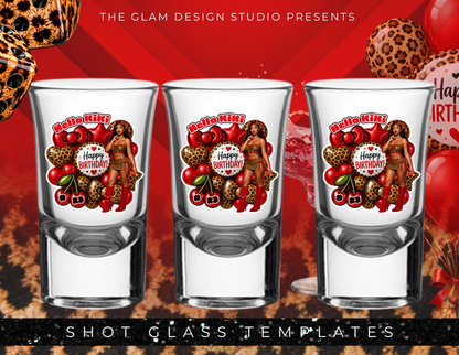 Custom Red Cheetah Birthday Party Favors Templates| Hello Kitty Girl Bundle
