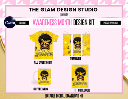 PLR & MRR Included (Digital Product) Canva Editable Awareness Bundle Kit