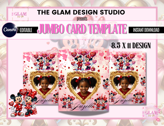 Jumbo Valentine Card Editable Template(Canva Pro)