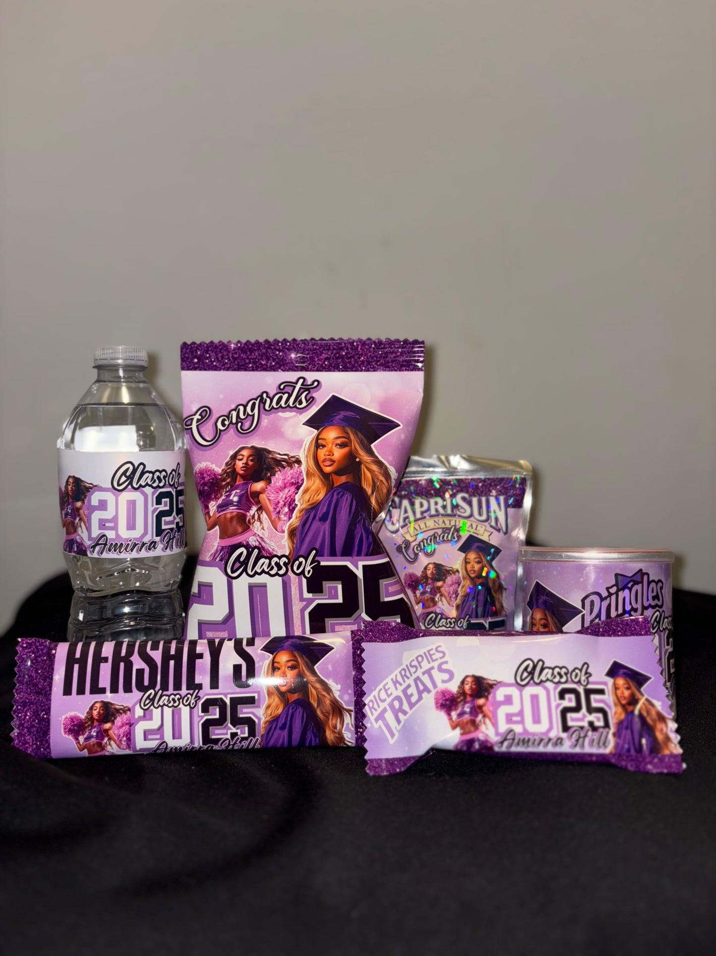 Grad Purple Grad Party Favor Bundle Digital Canva Template