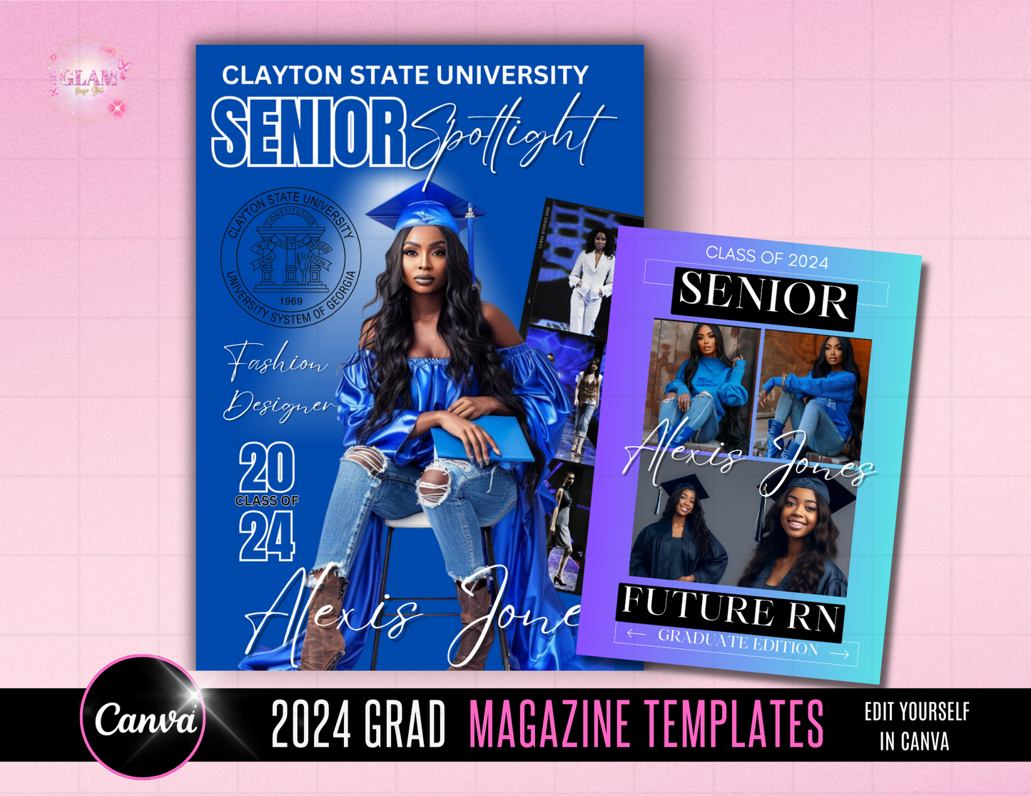 2024 Graduation Magazine Editable Template Bundle Digital File