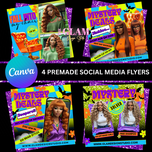 Scooby Inspired Promo Flyer Templates – Editable Canva Bundle for Crafters & DIY Business Owners