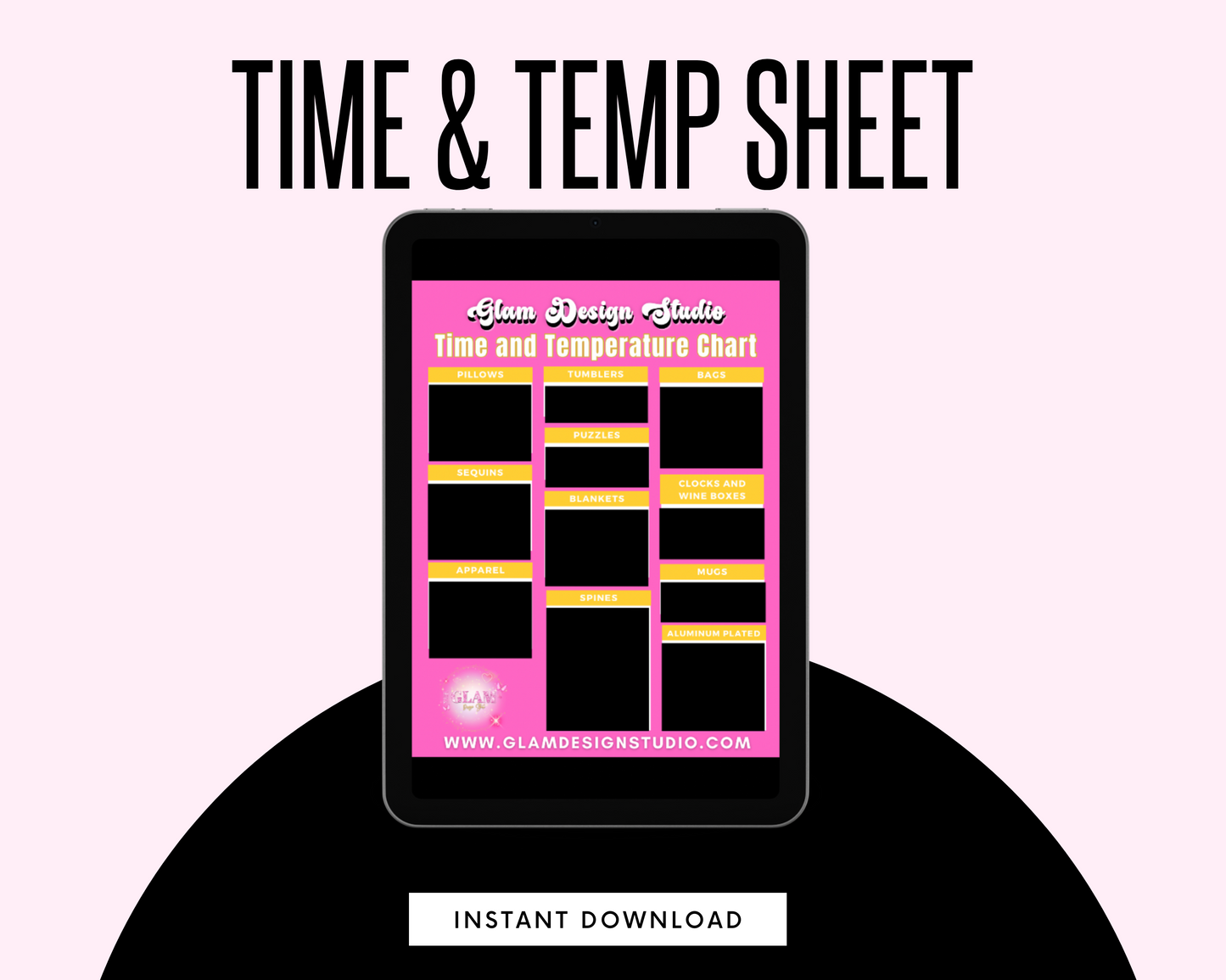 Time & Temp Chart for Sublimation Digital File