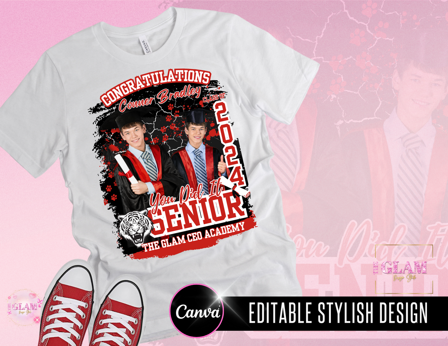 2024 Graduation T-Shirt Editable Templates Digital File