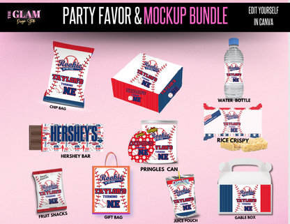 Mega Bundle Baseball Rookie of the Year Birthday Party Theme Digital Product, Canva Theme Editable Templates